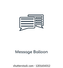 Message Balloon concept line icon. Linear Message Balloon concept outline symbol design. This simple element illustration can be used for web and mobile UI/UX.