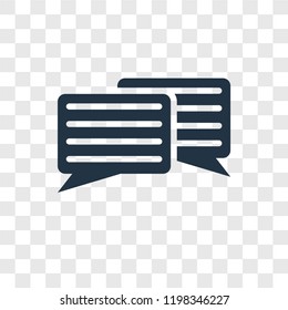 Message Balloon vector icon isolated on transparent background, Message Balloon transparency logo concept