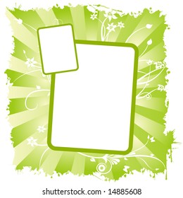 message banner vector design with flower ornaments and grunge elements