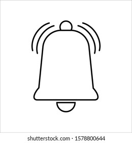 Message bell icon. Bell icon for the YouTube app, ring alert and customer alarm symbol with a white background