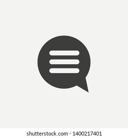 Message black flat sign icon.