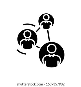 Message black icon, concept illustration, vector flat symbol, glyph sign.