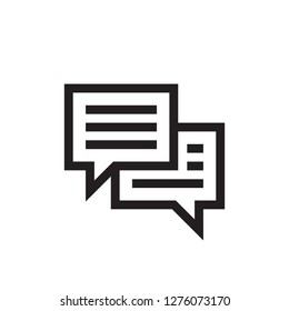 Message - black icon on white background vector illustration for website, mobile application, presentation, infographic. Talking chat dialogue concept sign design. Speech bubble communication. 