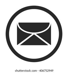 Message black sign simple icon on background