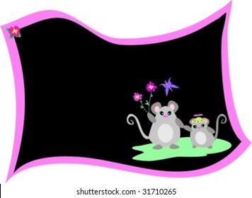 Message Blackboard with Mice Vector