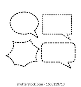 Message blank bubble chat sign cartoon doodle flat design vector illustration