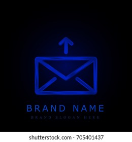 Message blue chromium metallic logo