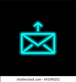Message blue glowing neon ui ux icon. Glowing sign logo vector