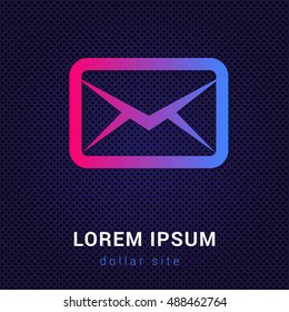 Message Blue & Red colorfull gradient attractive bright material Icon / Logo Design