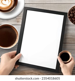 Tablero de mensajes, marco de imagen en blanco, libre para colocar imágenes adecuadas en el marco de la imagen