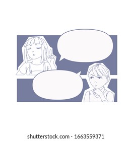 message board, copy space for text. Cute child with frames. vector illustration.