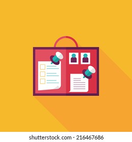 message board flat icon with long shadow,eps10