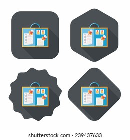 message board flat icon with long shadow,eps10