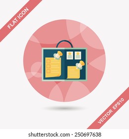 message board flat icon with long shadow,eps10