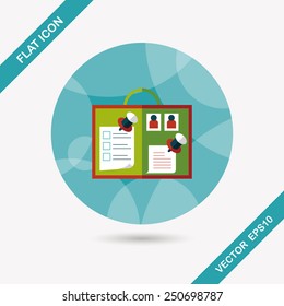 message board flat icon with long shadow,eps10