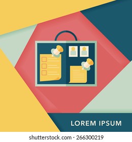 message board flat icon with long shadow,eps10