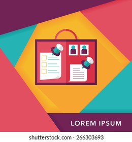 message board flat icon with long shadow,eps10