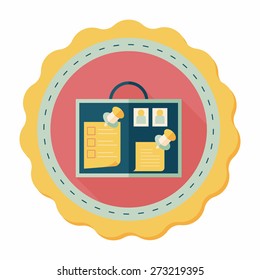 message board flat icon with long shadow,eps10
