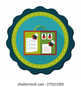 message board flat icon with long shadow,eps10