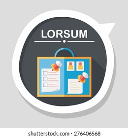 message board flat icon with long shadow,eps10