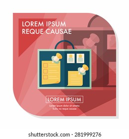 message board flat icon with long shadow,eps10