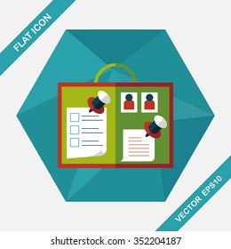 message board flat icon with long shadow,eps10
