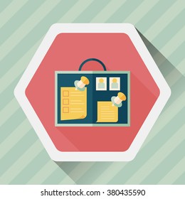 message board flat icon with long shadow,eps10