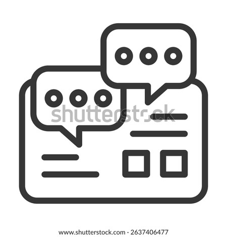 Message Board Icon Lineal Style Vector Illustration