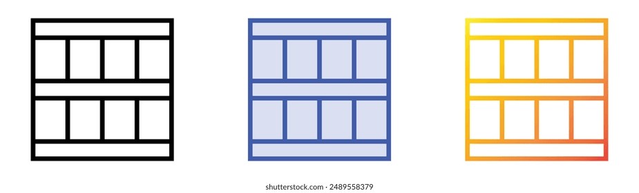 message board icon. Linear, Blue Fill and Gradient Style Design Isolated On White Background