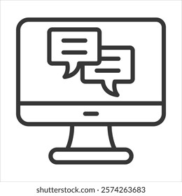 Message Board Icon Vector Illustration Outline