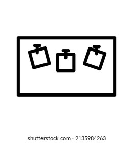 Message Board Line Icon Black Design