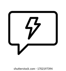 message bolt vector thin line icon 