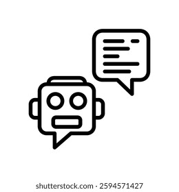 message bot icon line vector design in trendy style