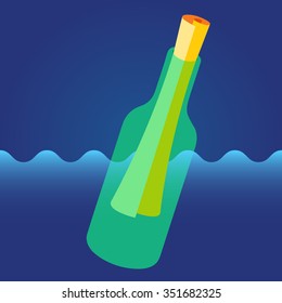 Message bottle abstract style