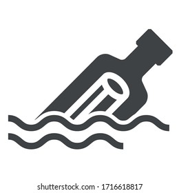 
message bottle black icon on white background