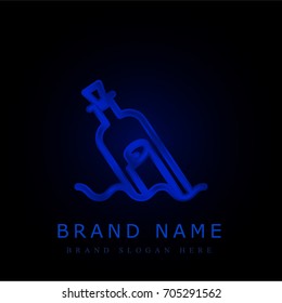 Message in a bottle blue chromium metallic logo
