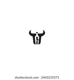 message bottle bull vector illustration