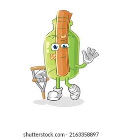 the message in a bottle eat hot chilie mascot. cartoon vector