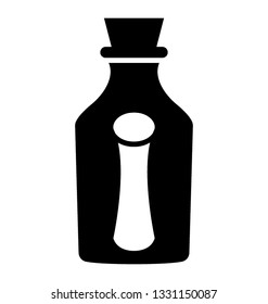 Message in bottle, glyph icon.