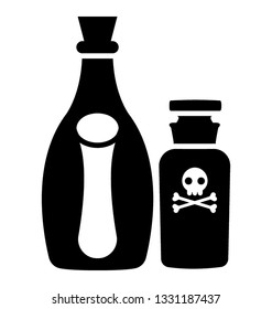 Message in bottle, glyph icon.