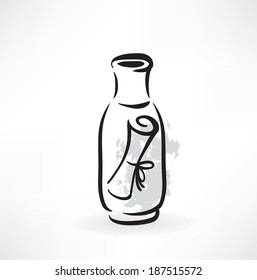 message in a bottle grunge icon