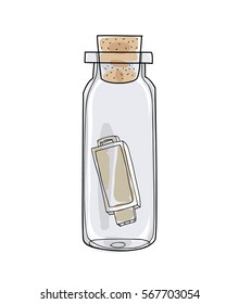 Message in a Bottle hand drawn vector cute illustration 4