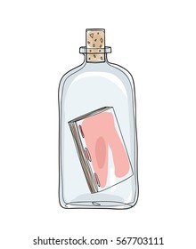 Message in a Bottle hand drawn vector cute illustration 5
