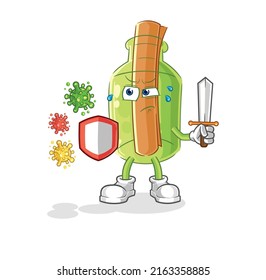 el mensaje en una botella con carácter dinamita. vector de mascota de dibujos animados