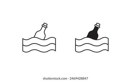 Message In A Bottle icon design with white background stock illustration