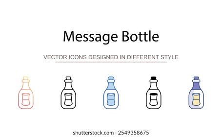 Message Bottle icon design with white background stock illustration