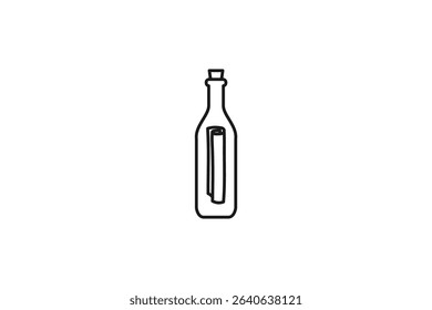 message in the bottle icon line