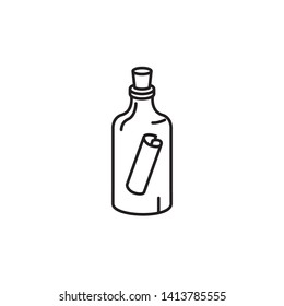 message in a bottle icon, logo