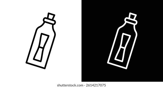 Message In a Bottle icon outline collection for web design