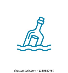 Message In A Bottle Icon Outline Vector